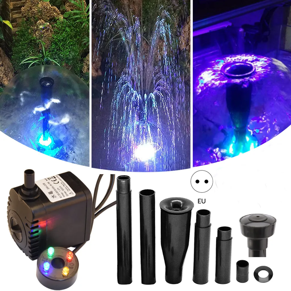 Springbrunnen Pumpe Beleuchtung 12 LED Teichpumpe Tauchpumpe Wasserpumpe 8W 