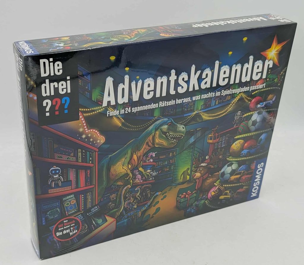 A close-up, angled view of the front of a boxed board game.