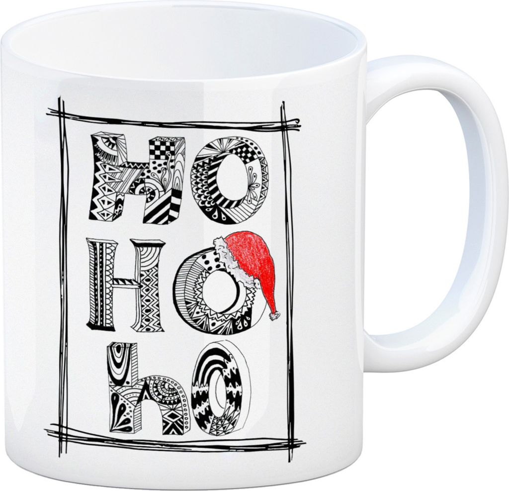 Kaffeebecher mit Weihnachtsmotiv Motiv und Spruch: Ho Ho Ho Produktbild 
