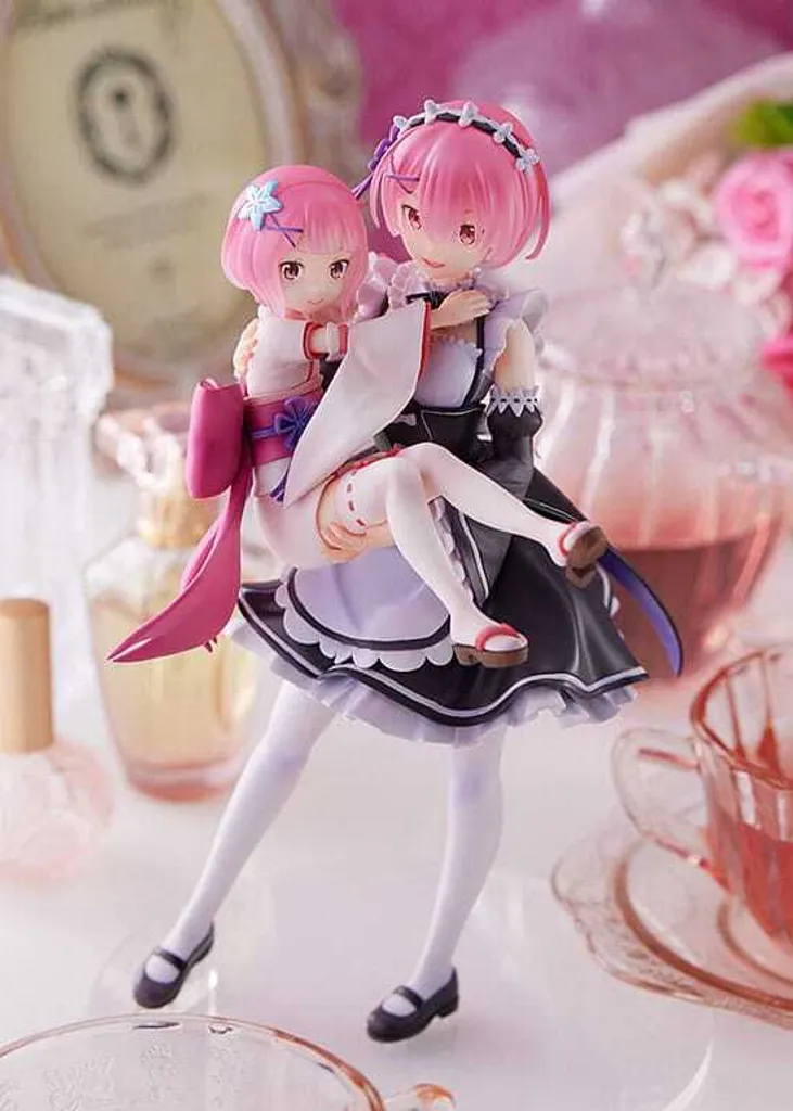 Figurine Décorative Re:Zero Ram & Childhood Ram 23 cm pour Vitrine