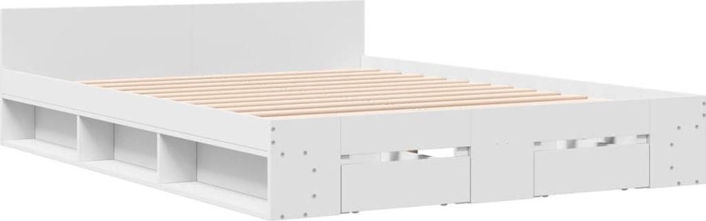 vidaXL Rám postele se zásuvkami bílý 150x200 cm materiál na Obrázek produktu 