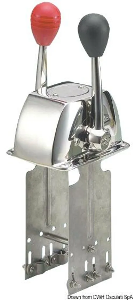 Boîtier de commande moteur à deux leviers en inox AISI316 monomoteur