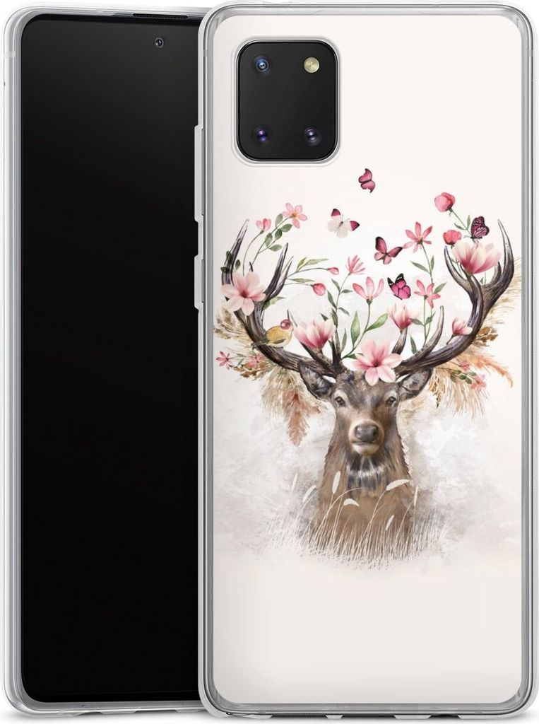 DeinDesign Handyhülle für Samsung Galaxy Note 10 lite Silikon Hülle Case Smartphone Schutzhülle Blumen Hirsch Tiere