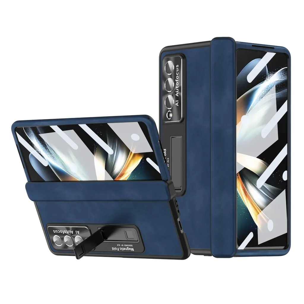 Cover Samsung Z Fold4 5G Anti-Caduta: Pelle Napa e Magnete 360°