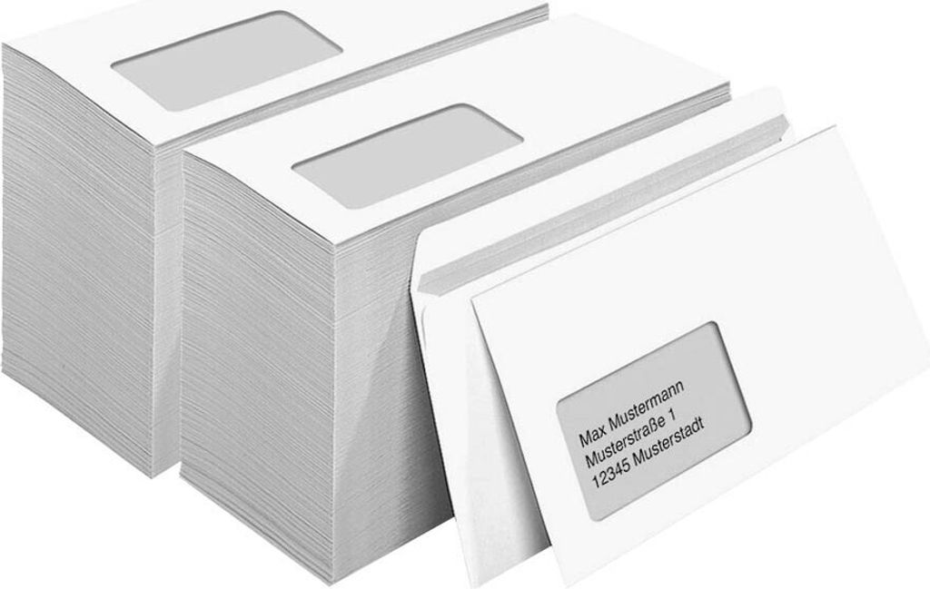 MAILmedia Briefumschläge DIN lang mit Fenster weiß selbstklebend 1.000 St.