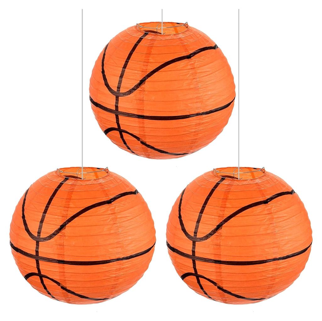 Papierlaternen für Basketball, 20 cm Runde Hängende Chinesische/Japanische Laterne Dekoration für Zuhause, Geburtstagsfeier, Hochzeit, Weihnacht...
