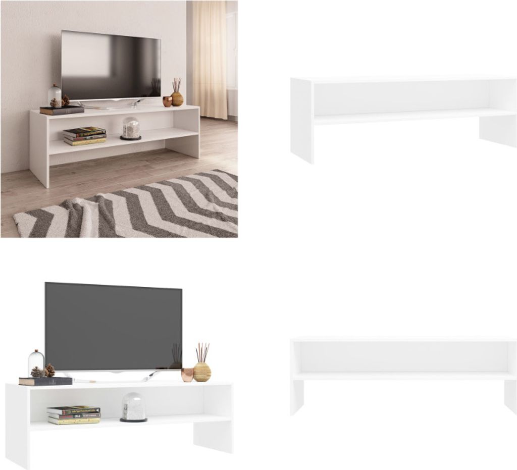 vidaXL TV Schrank Weiß 120x40x40 cm Holzwerkstoff - TV-Schrank - TV-Schränke - Fernsehtisch - Fernsehtische
