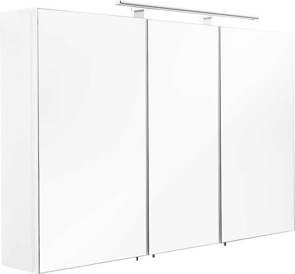 Spiegelschrank 110x68x16cm mit LED Leuchte weiß matt : Produktbild 
