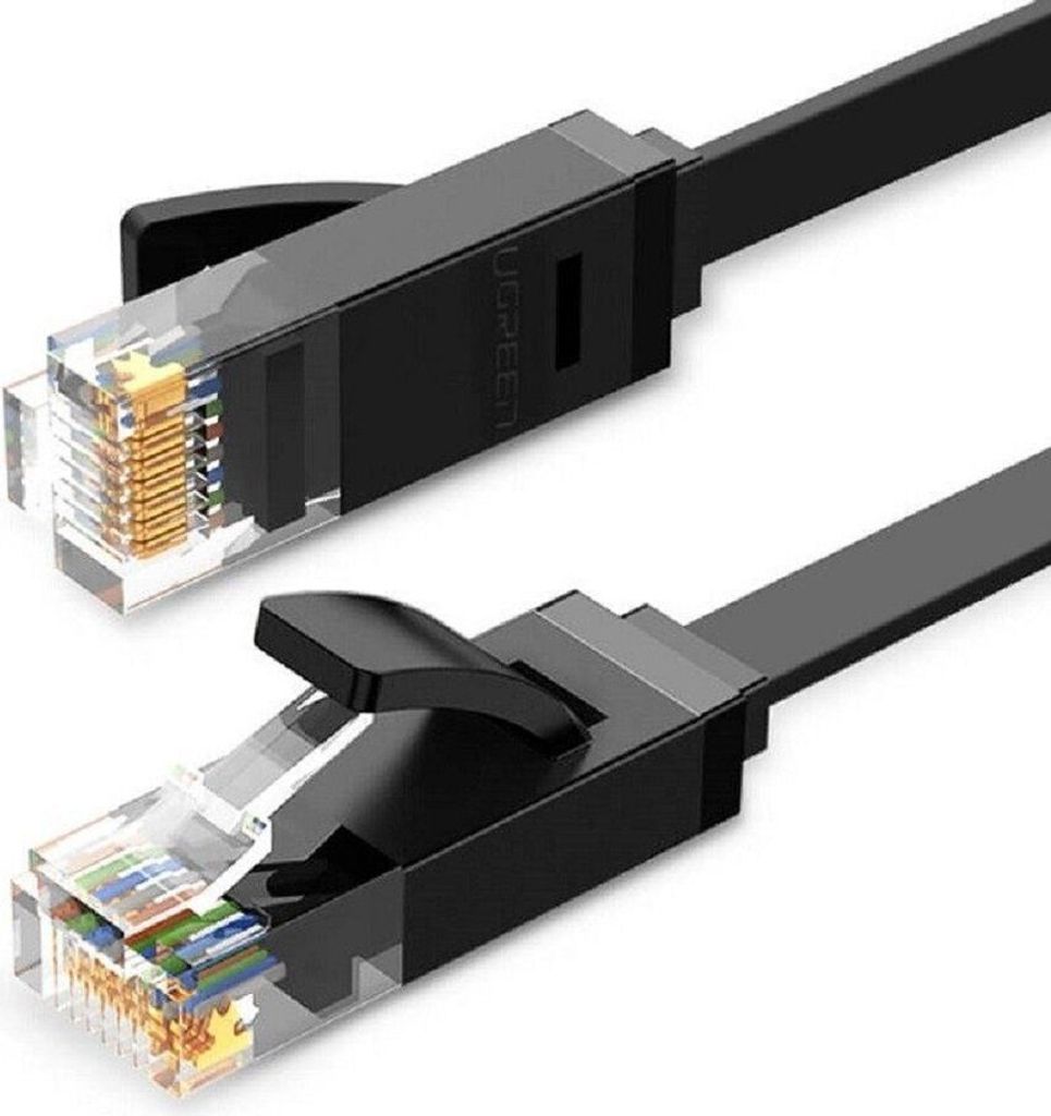 Câble plat Uglreen Ethernet RJ45, Cat.6, UTP, 10 m (noir) Image du produit 
