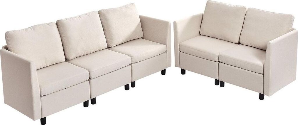 Modulares Sofa, modernes 5-Sitzer-Modulsofa mit verstecktem Stauraum, Cloud-Sofa mit hochelastischem Schaumstoff, gepolstertes, bequemes Sofa mit M...