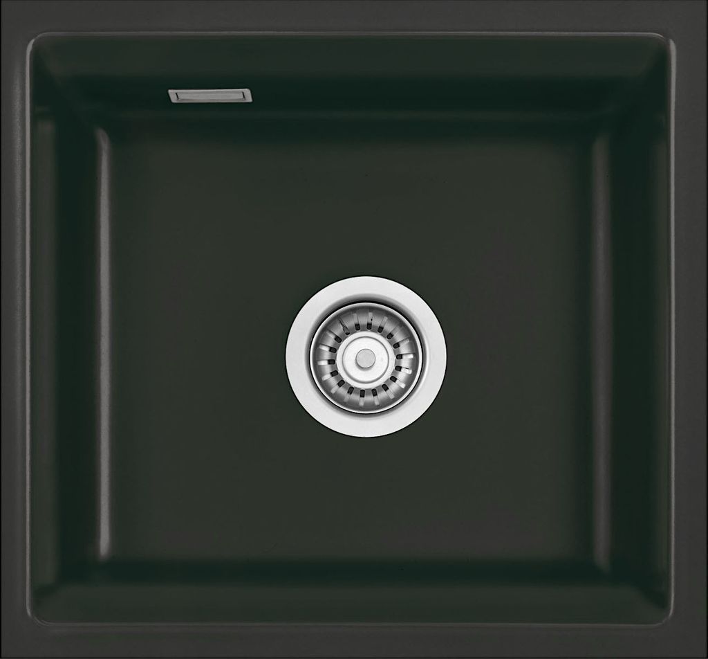 Unterbauspüle KeraDomo KARA 42 U/g in NIGRA mit Handbetätigung / ab Schrankbreite 50 cm / Einbauspüle