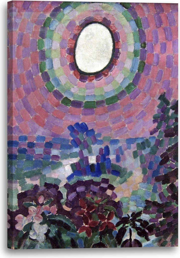 Leinwandbild (40x60cm): Robert Delaunay - Paysage au disque, echter Holz-Keilrahmen inkl. Aufhänger, handgefertigt in Deutschland