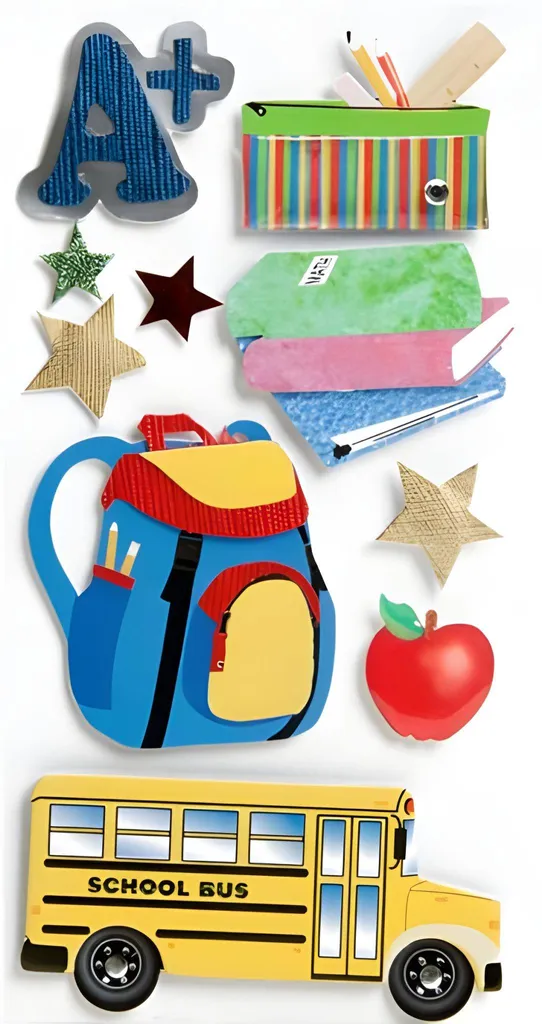 Heyda 203780683 Mélange Stick-On's École 2 Stickers 7,5 x 16,5 cm