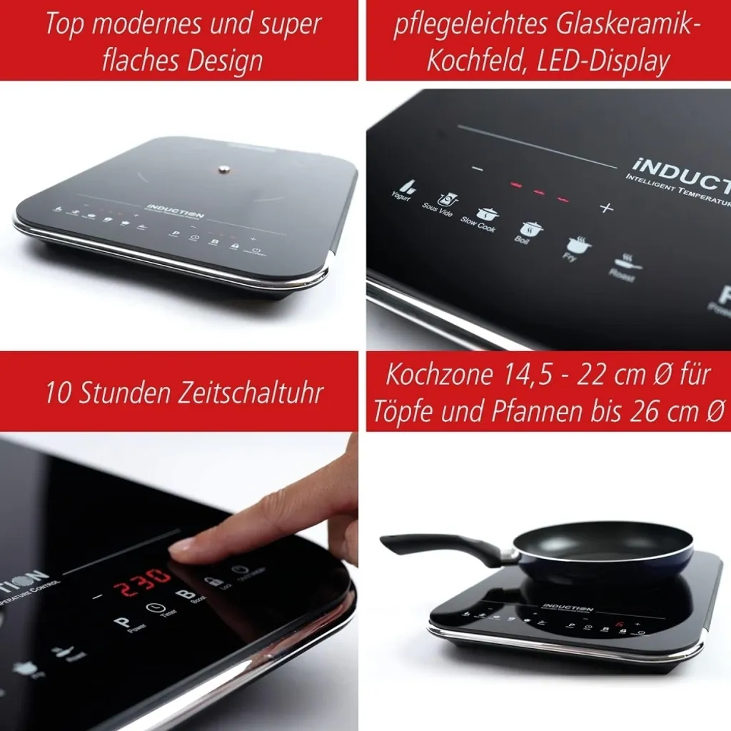 Plaque de Cuisson Mobile Induction 2000W pour Camping et Studio - 14