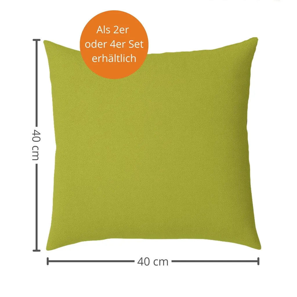 Cuscini 40x40 Verde Lime sleepling: Set 4 Pezzi Morbidi e Lavabili - 2
