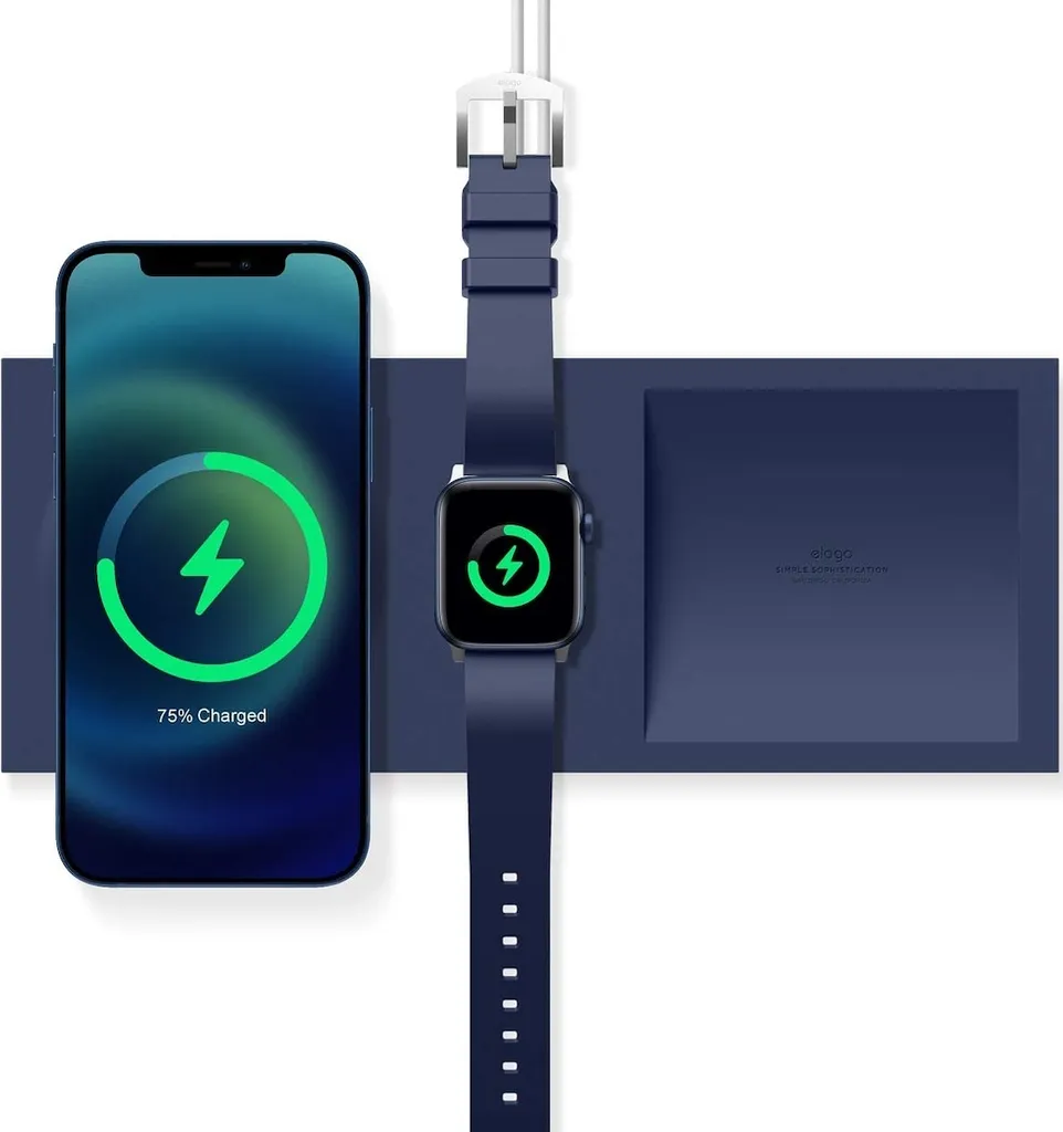 Supporto Elago MS Duo per Caricatore MagSafe - Jean Indigo Apple