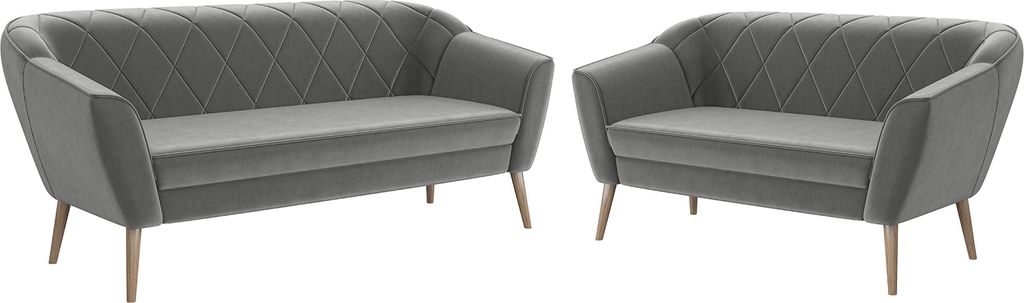 MEBLINI Mini Sofa Set 3-2 für Wohnzimmer - Mini Lounge für fünf Personen - Küchensofa - Sofa Klein - Sitzgarnitur - Polstergarnitur - Sofagarni...