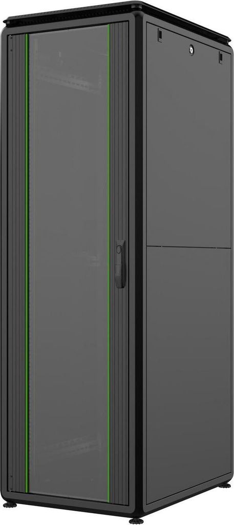 LOGON RDL36U68BL, Freistehendes Gestell, 36U, 600 kg, Sperrschloss, Verstellbare Füße, Verbessertes Kabelmanagement