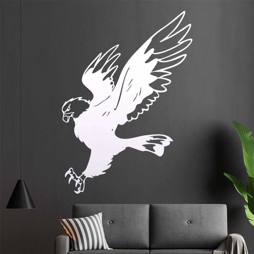 KIWISTAR Adler - Angriff Maus Hase Auge Wandtattoo in 6 Größen - Wandaufkleber Wall Sticker - Dekoration, Küche, Wohnzimmer, Schlafzimmer, Badez...