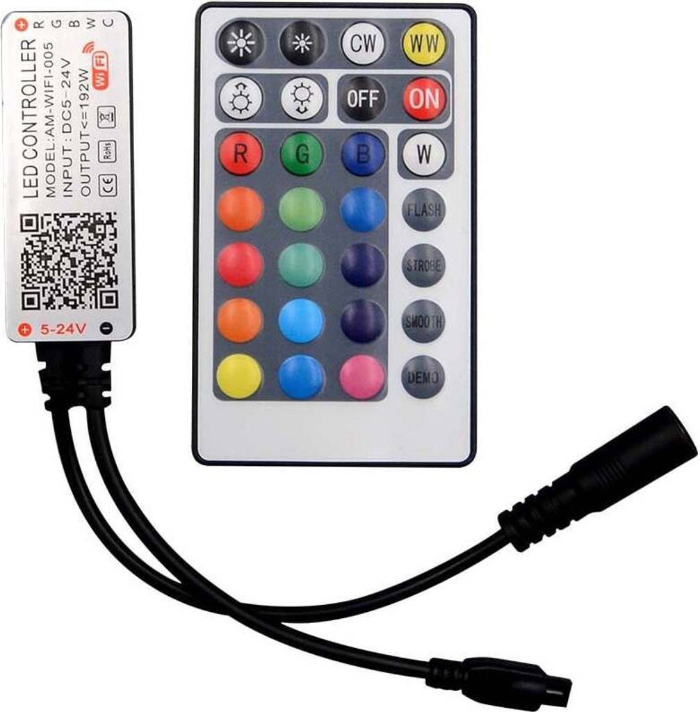 V-TAC LED Strip Light - Zubehör - WiFi Controller - Fernbedienung - 28 Tasten - 3IN1 + RGB