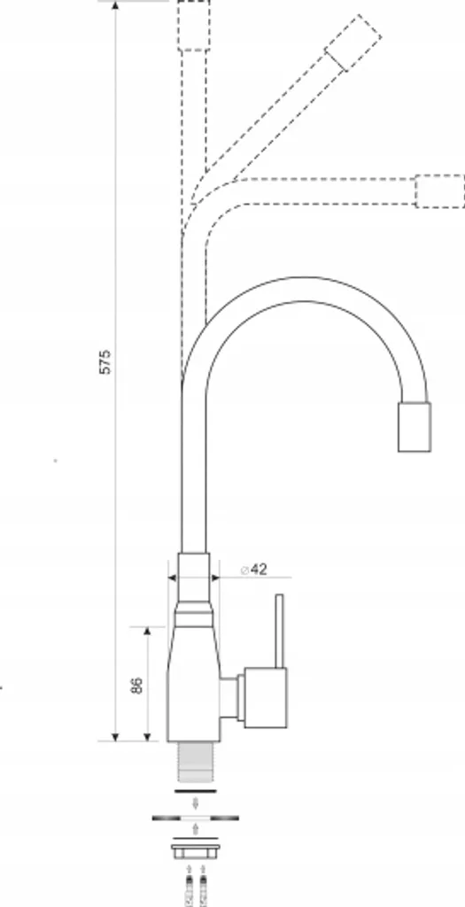 Stamar Ensemble Cuisine Sonoma 50 cm avec Évier et Robinet Flexible - 7