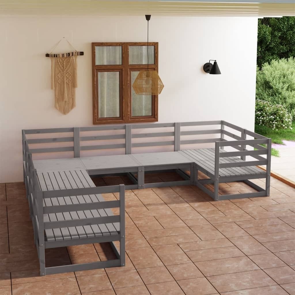 Cloris Designermöbel 8-tlg. Garten-Lounge-Set Massivholz Kiefer 2024 Neu