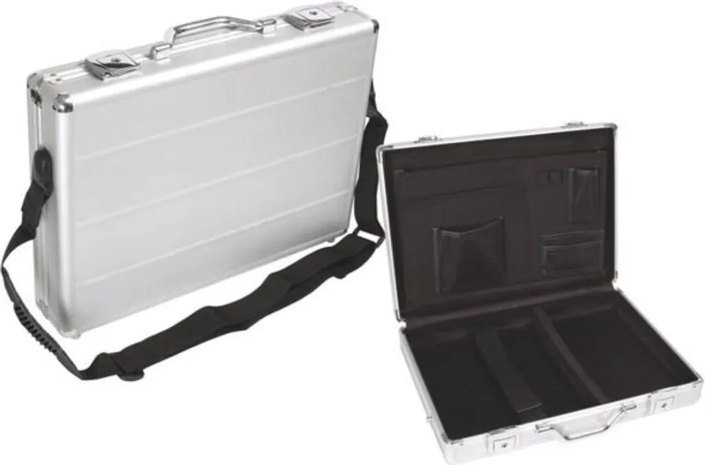 Attaché-case Rigide en Aluminium pour PC Portable 15-17 Pouces Gris