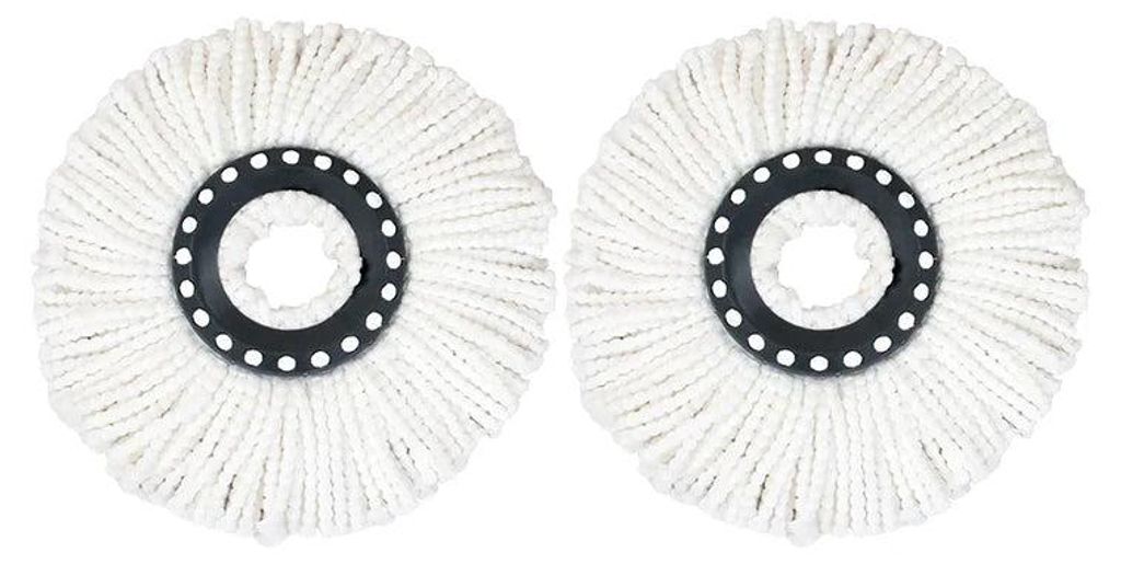 2 Stück Runder Ersatz-Moppkopf 360°, Mikrofaser, 16 mm, Produktbild 