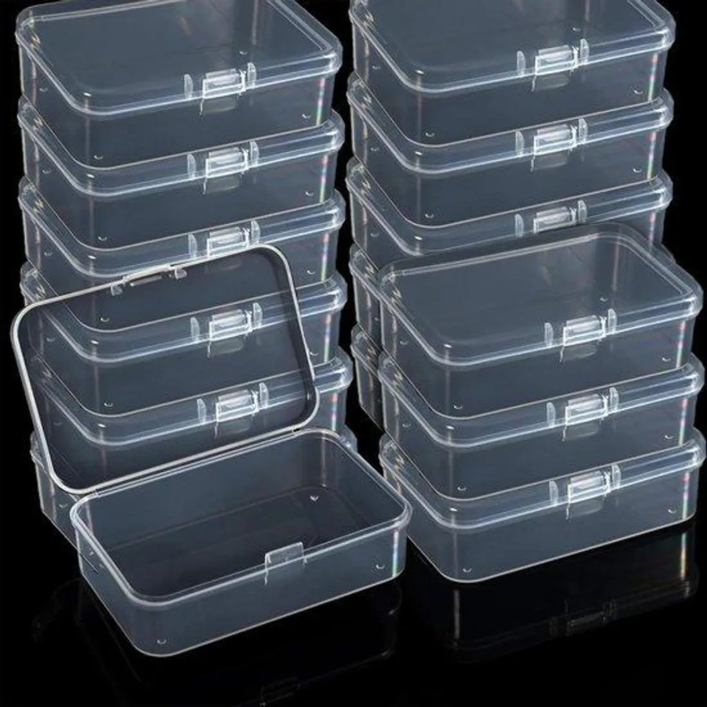 Petites boîtes en plastique transparentes 95 x 65 x 25 mm - Lot de 10