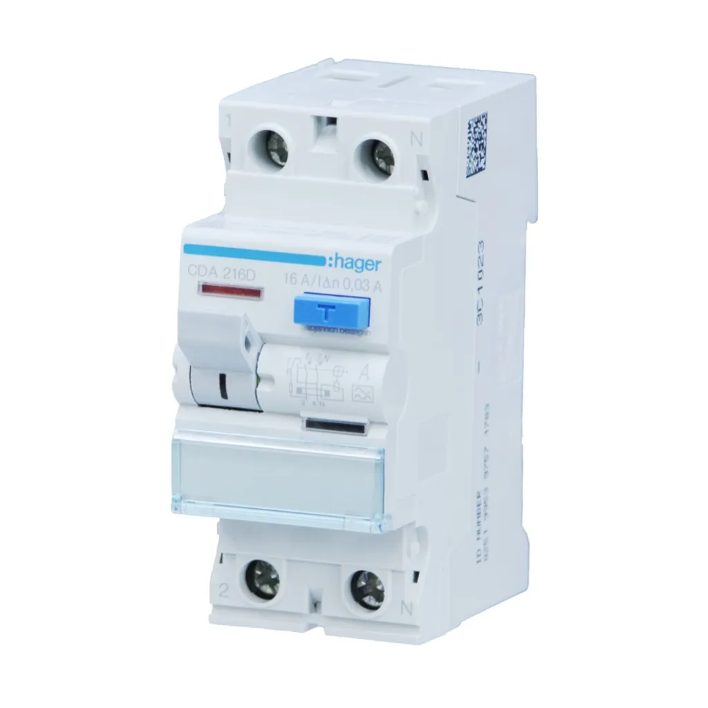 Hager CDA216D Disjoncteur différentiel 16A 30mA Type AC - Protection