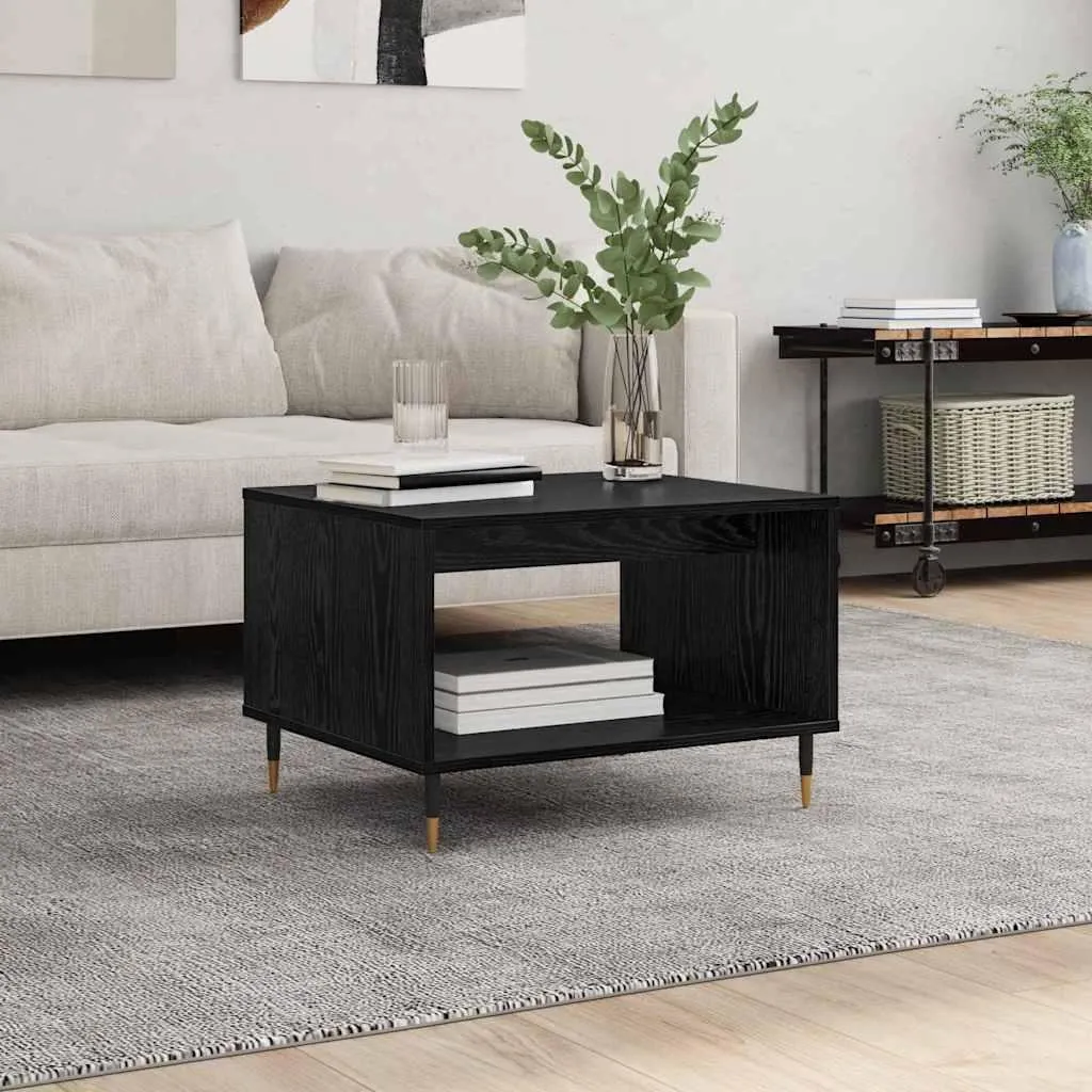 Maison Exclusive - Tavolino da salotto effetto rovere nero 60 x 50 x 40 cm Materiale ligneo