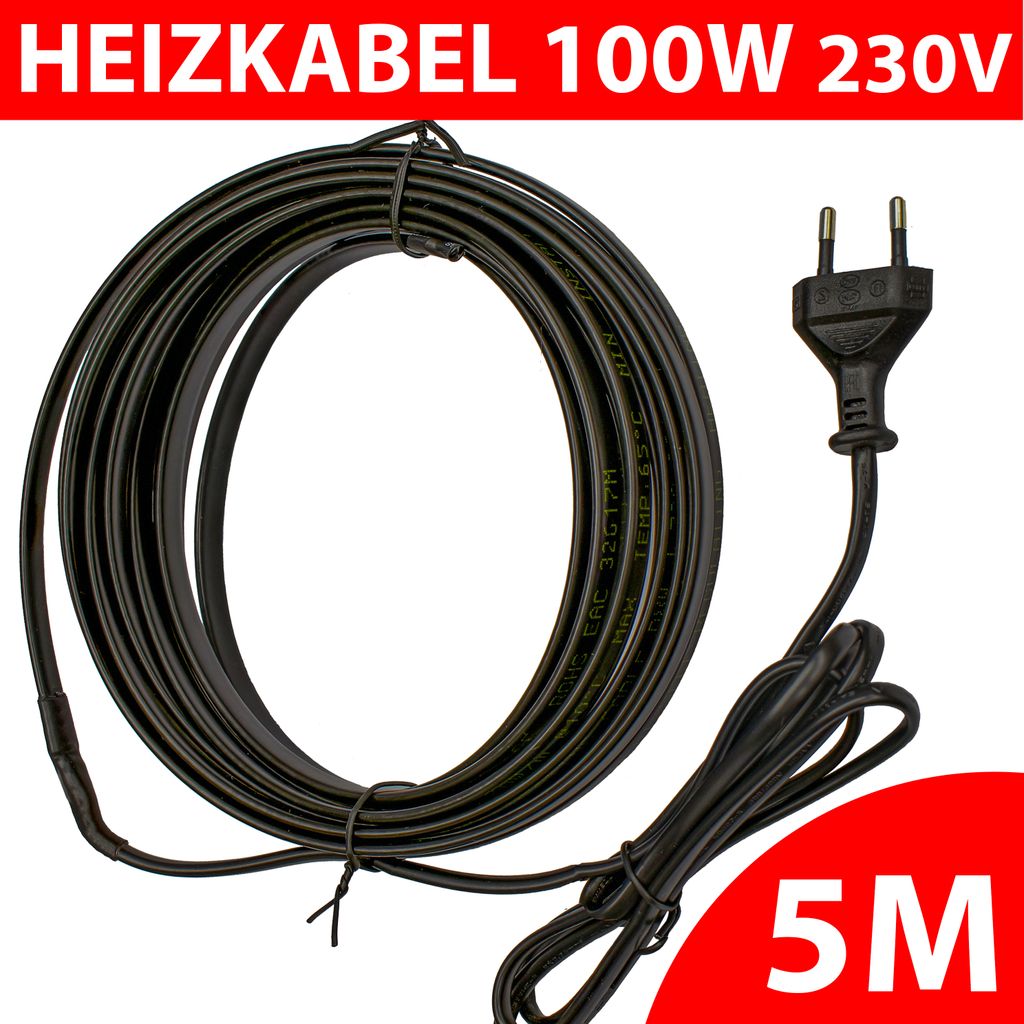 Heizkabel Frostschutz 5m 100W 230V Rohrbegleitheizung Produktbild 1