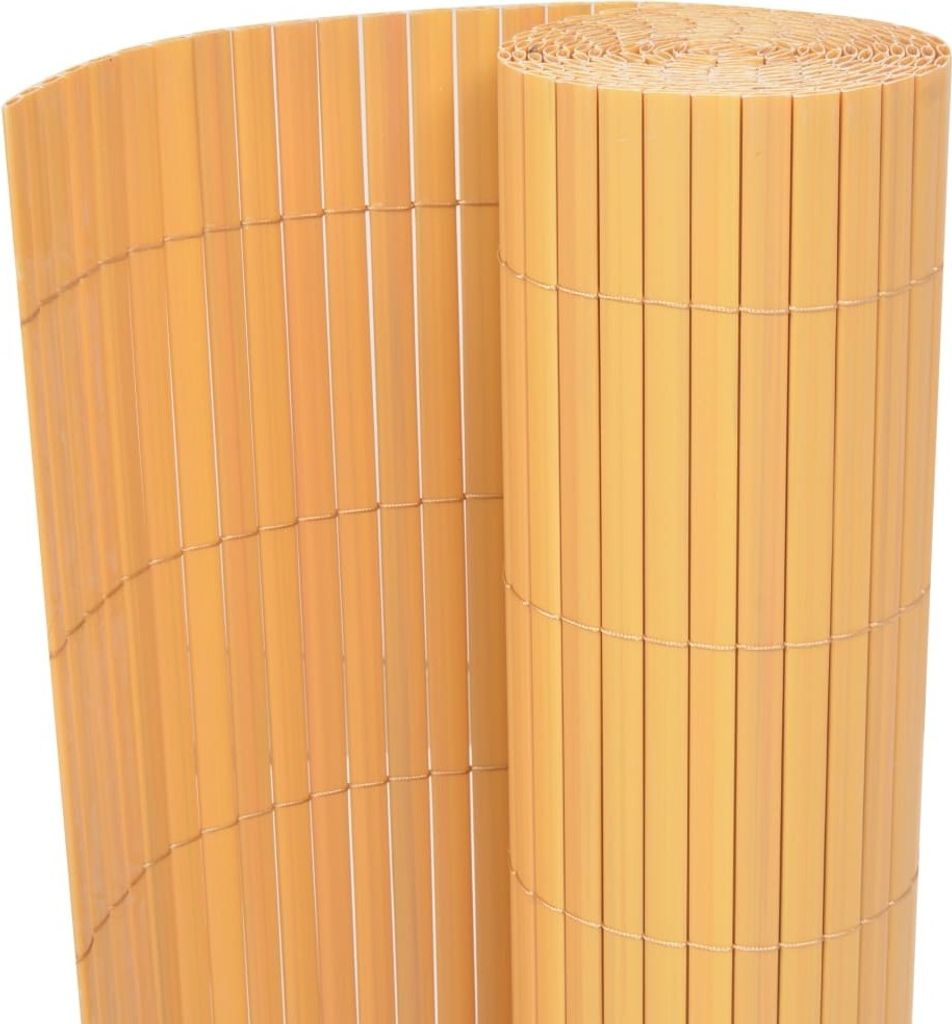 Maison Exclusive - Gartenzaun Doppelseitig PVC 90×500 cm Gelb
