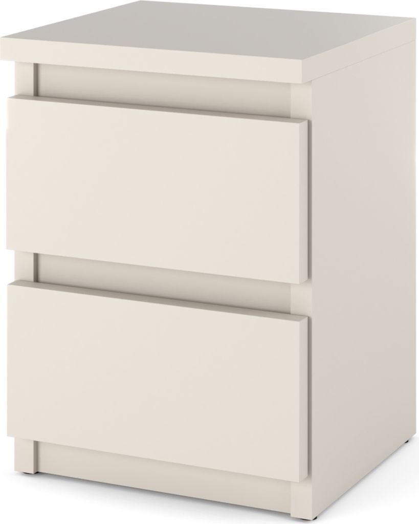 STIV Nachttisch 30 cm | Kaschmir | 2 Schubladen | Kleiner Beistelltisch fürs Schlafzimmer | Schmaler Nachtschrank 30x30x40 cm