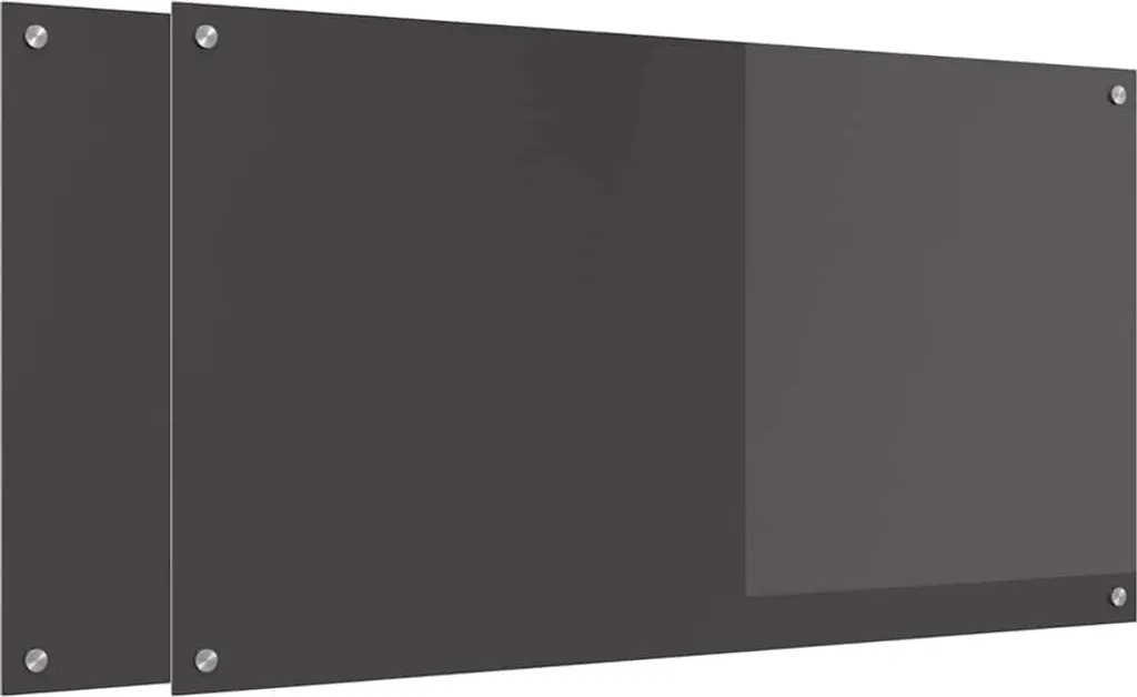 Set 2 Alzatine Vetro Temperato Grigio Scuro 110x60 per Cucina - 1