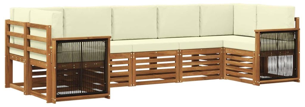 Möbel Ecksofa Set mit Kissen 6 pcs Natur und CremeGartensofas - Gartensofas c1988