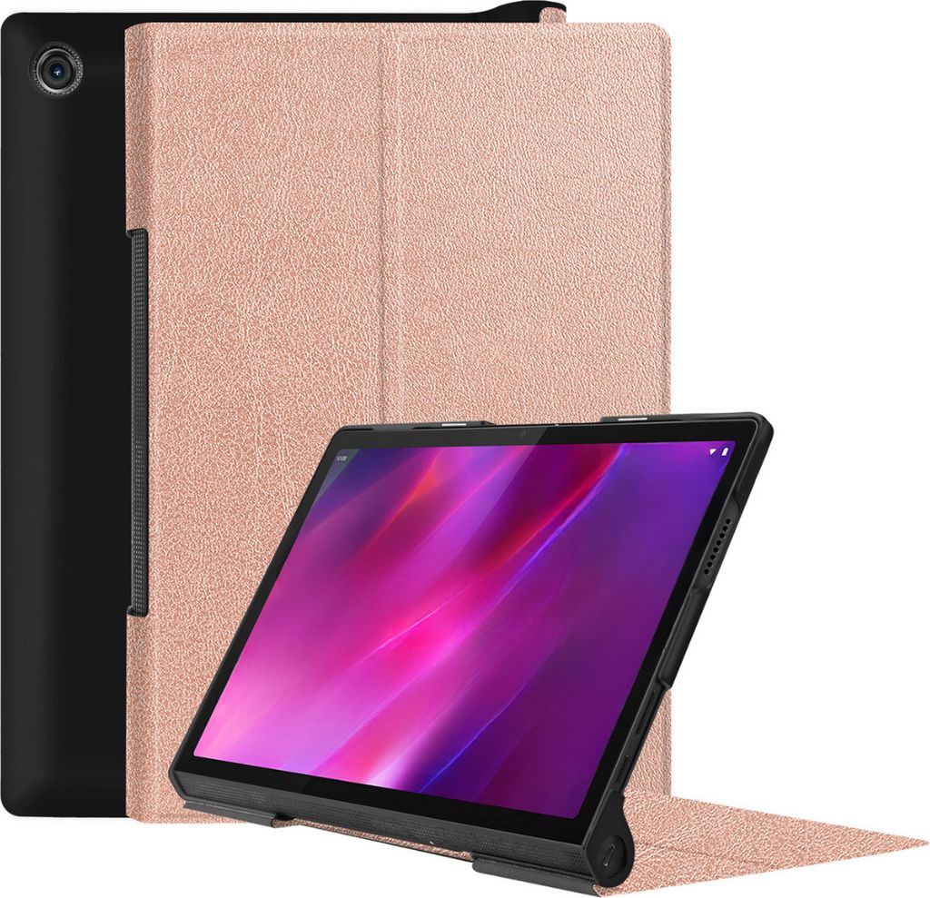Case2go - Hülle kompatibel mit Lenovo Yoga Tab 11 (2021) - Mit Standfunktion - Kunstleder Tablet Case Schutzhülle - Roségold