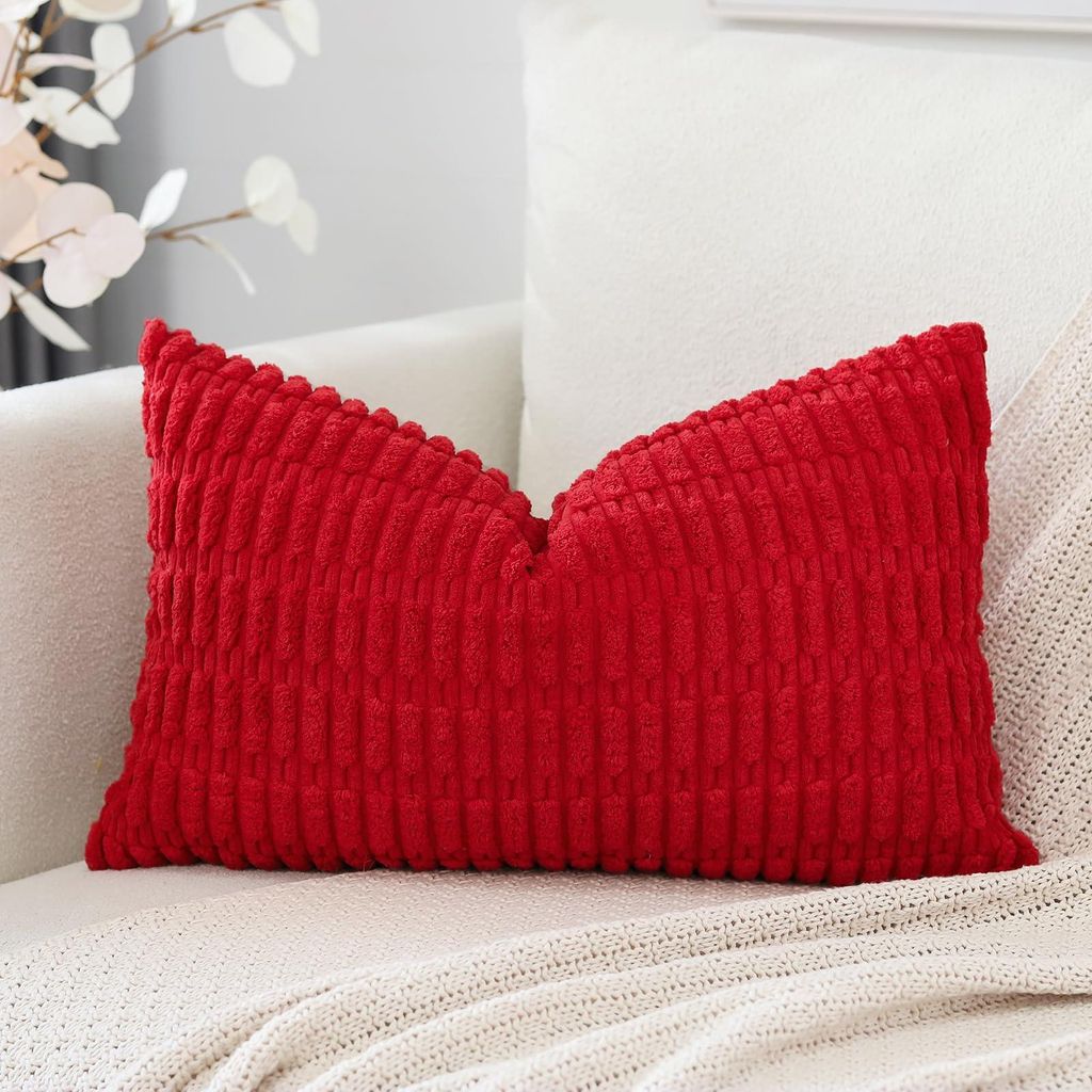 Set mit 1 Kissenbezug im Boho-Streifenmuster, einfarbiger Dekokissenbezug, Sofakissen, 30 x 50 cm, weiches Sofakissen für Wohnzimmer und Schlafzim...