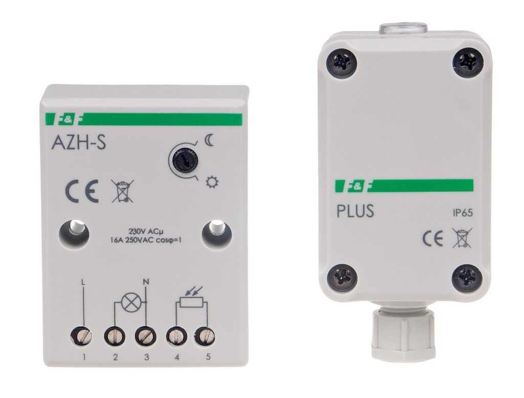 F&F | Dämmerungsschalter AZH-S Plus - 230V - IP65 - Automatische Beleuchtung - Regulierbare Empfindlichkeit