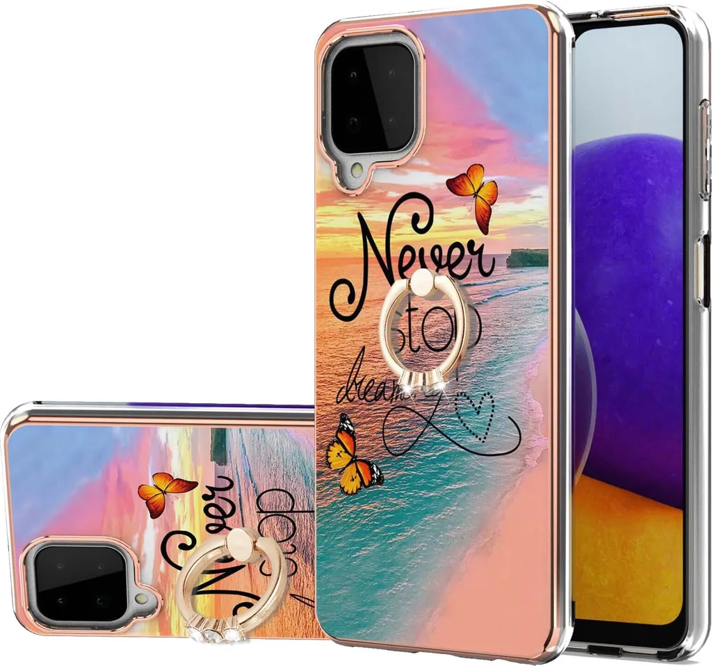 Custodia Samsung A22 4G a Prova di Bambino: Silicone Oro e Fantasia