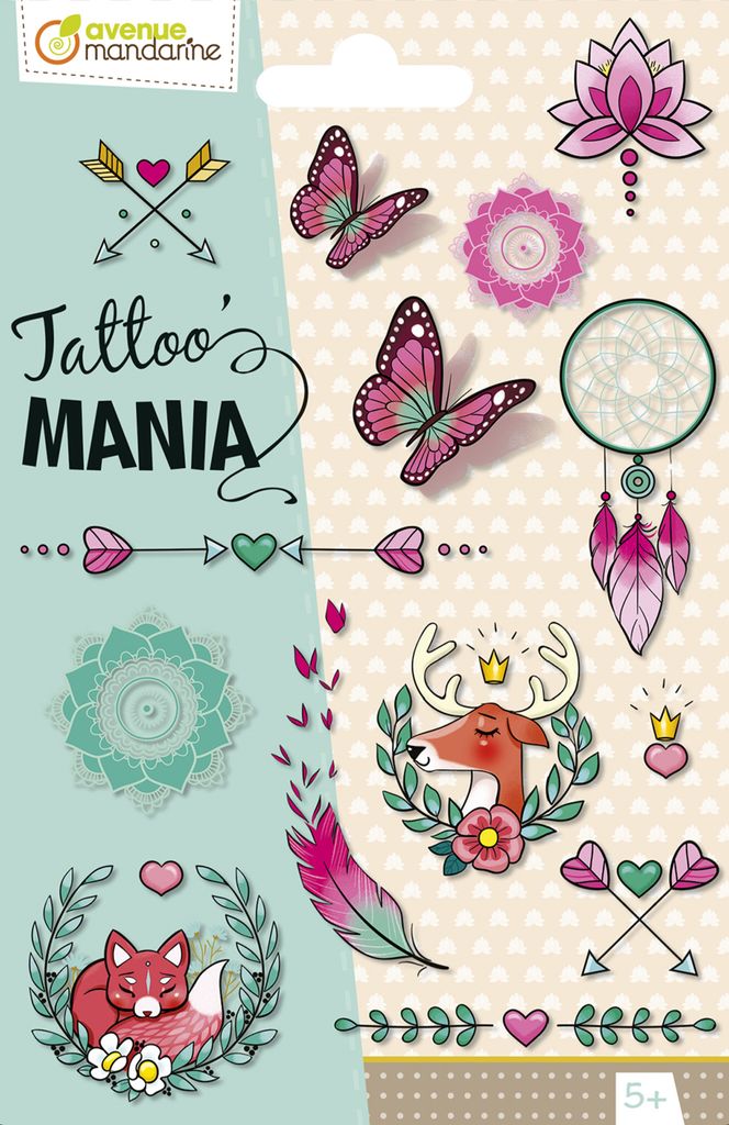 Avenue Mandarine 10x Tattoo' Mania, Bohême - Mehrfarbig CC054C