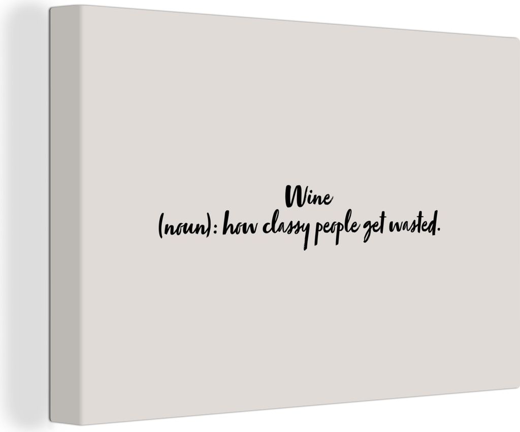 OneMillionCanvasses - Leinwandbilder - 140x90 cm, Zitate - Wein - Sprichwörter - Wein - Definition - Wörterbuch, Wandbilder Kunstdruck Wanddeko...