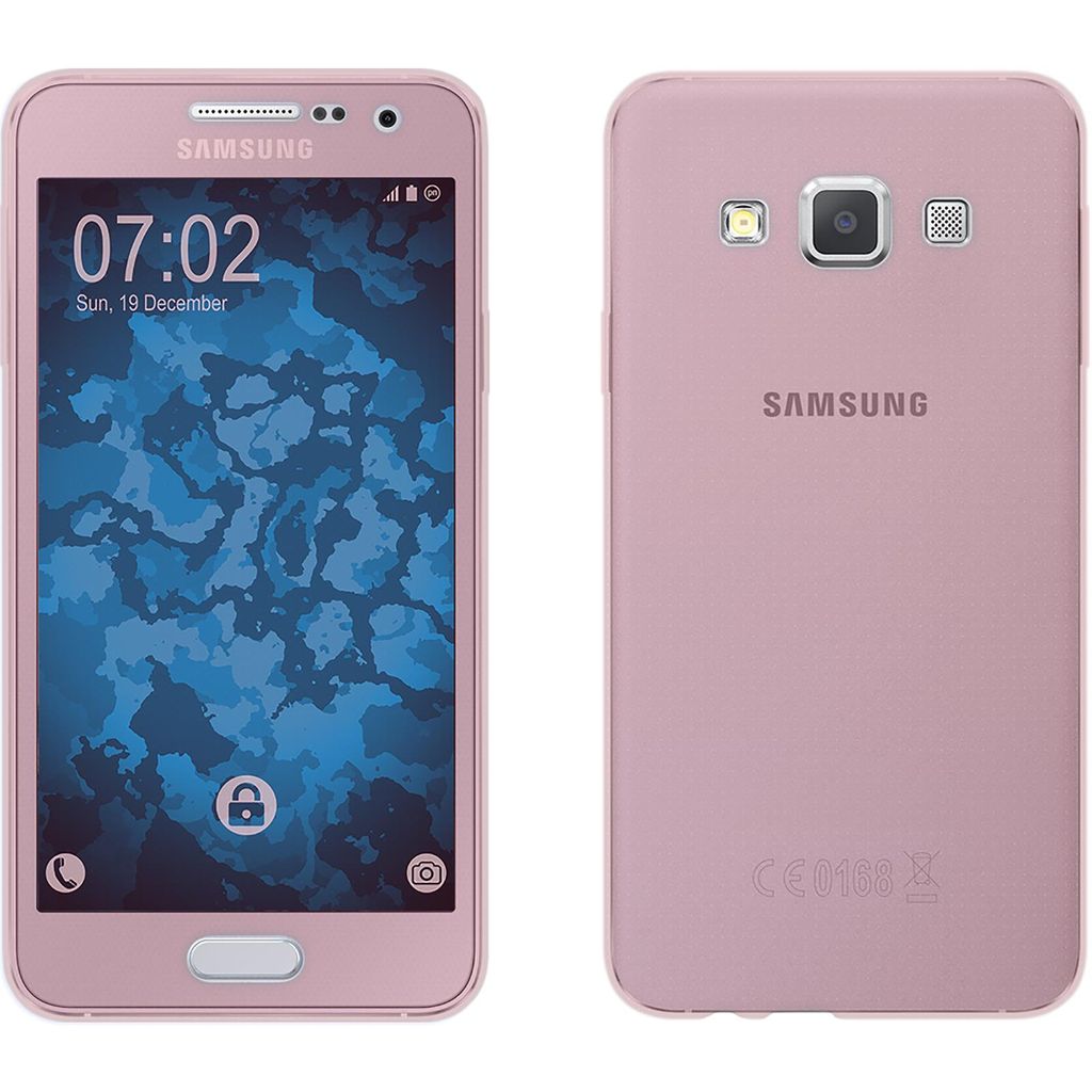 PhoneNatic Case kompatibel mit Samsung Galaxy A3 (A300) - rosa Silikon Hülle 360° Fullbody Cover