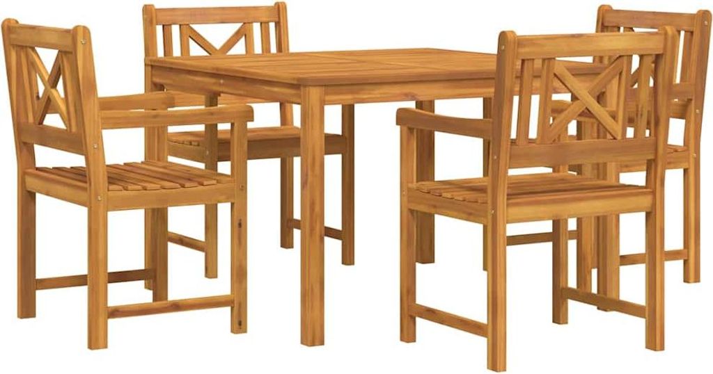 Garten Essgruppe 5 pcs Braun Massivholz Akazie