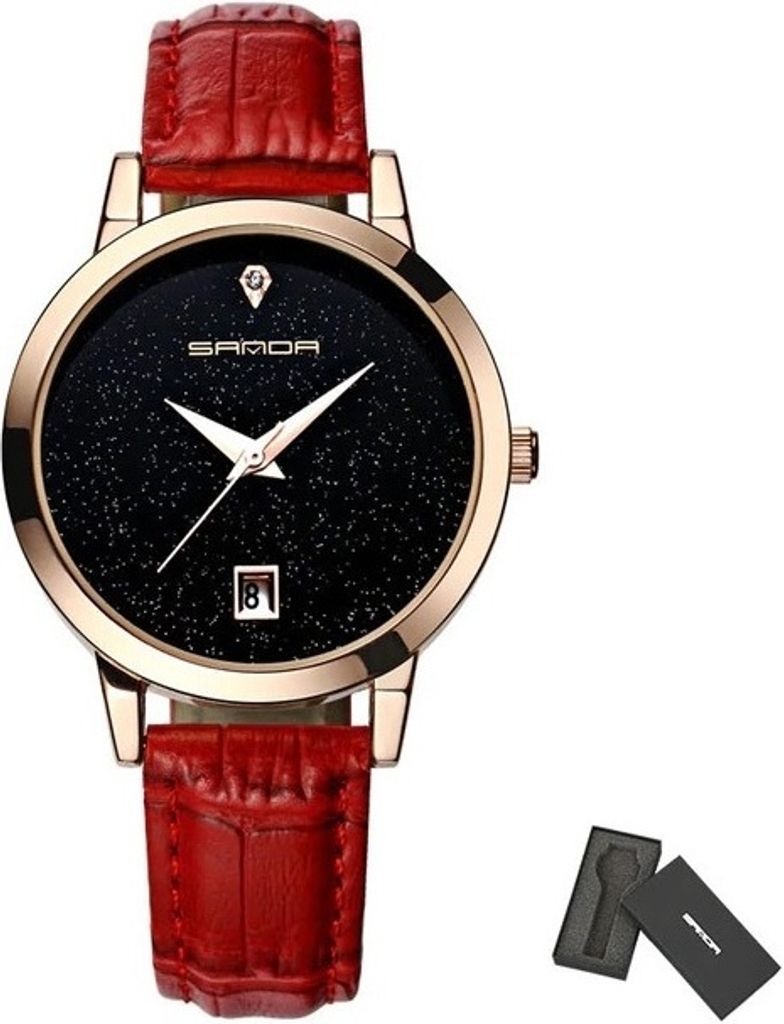 Luxus Damen Uhr Sanda in Rot - Stilvoll und Elegant KP3788