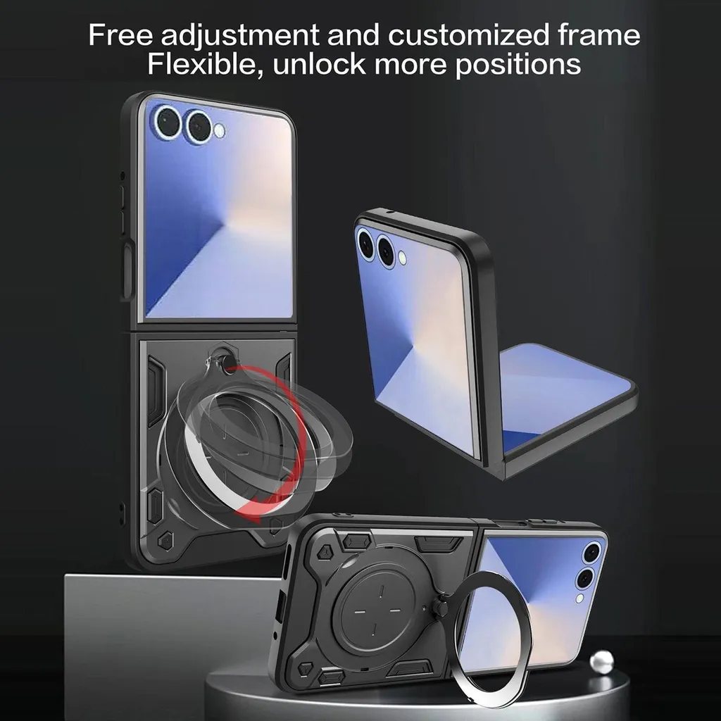 Cover Viola Z Fold7 5G: Texture CD e Anello Rotante per Samsung - 5