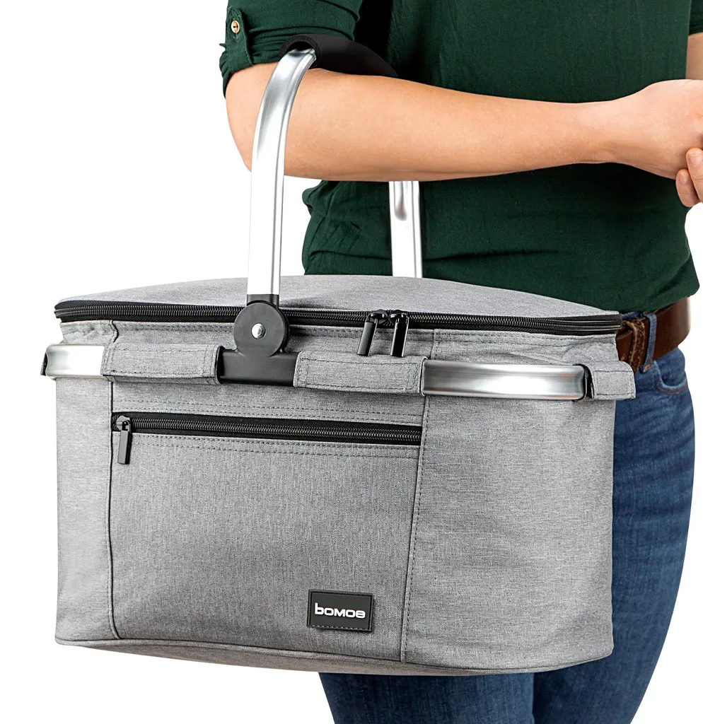 Bomoe Panier réfrigérant pliable 22L IceBreezer - Sac isotherme gris - 5
