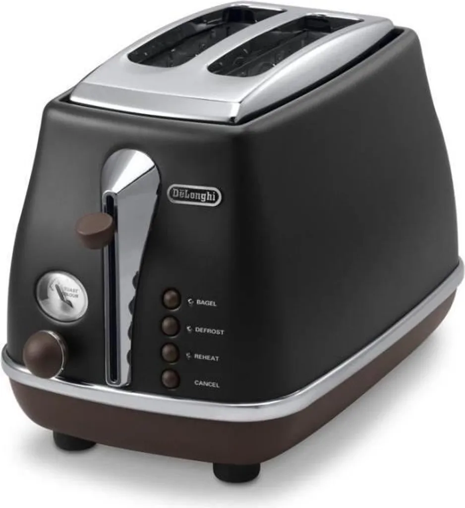 Tostapane DeLonghi CTOV2103.BK Nero Cioccolato: Eleganza Vintage 900W