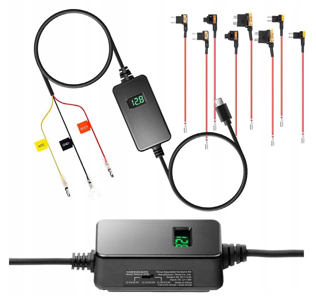70mai Hardwire Kit UP06 ZASILANIE TRYBU PARKINGOWEGO do Zdjęcie produktu 
