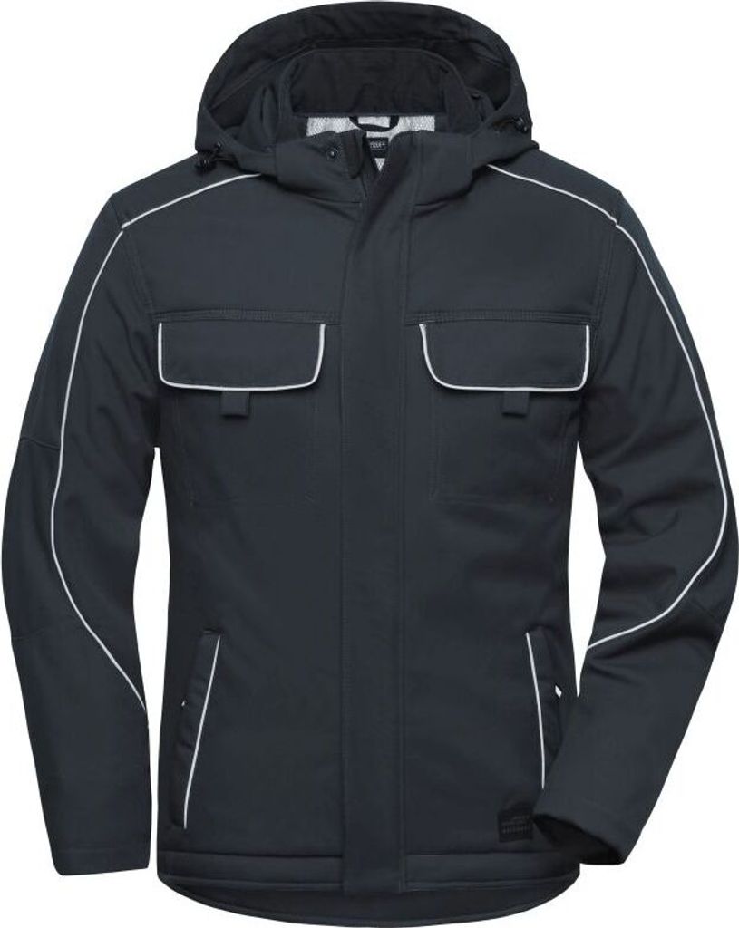 Workwear Softshell Padded Jacket - SOLID - carbon, Gr. S